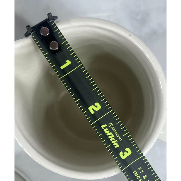 Vtg Holiday Stoneware Creamer & Sugar Set Christmas Tree Red Green Folk Craft - Picture 6 of 7